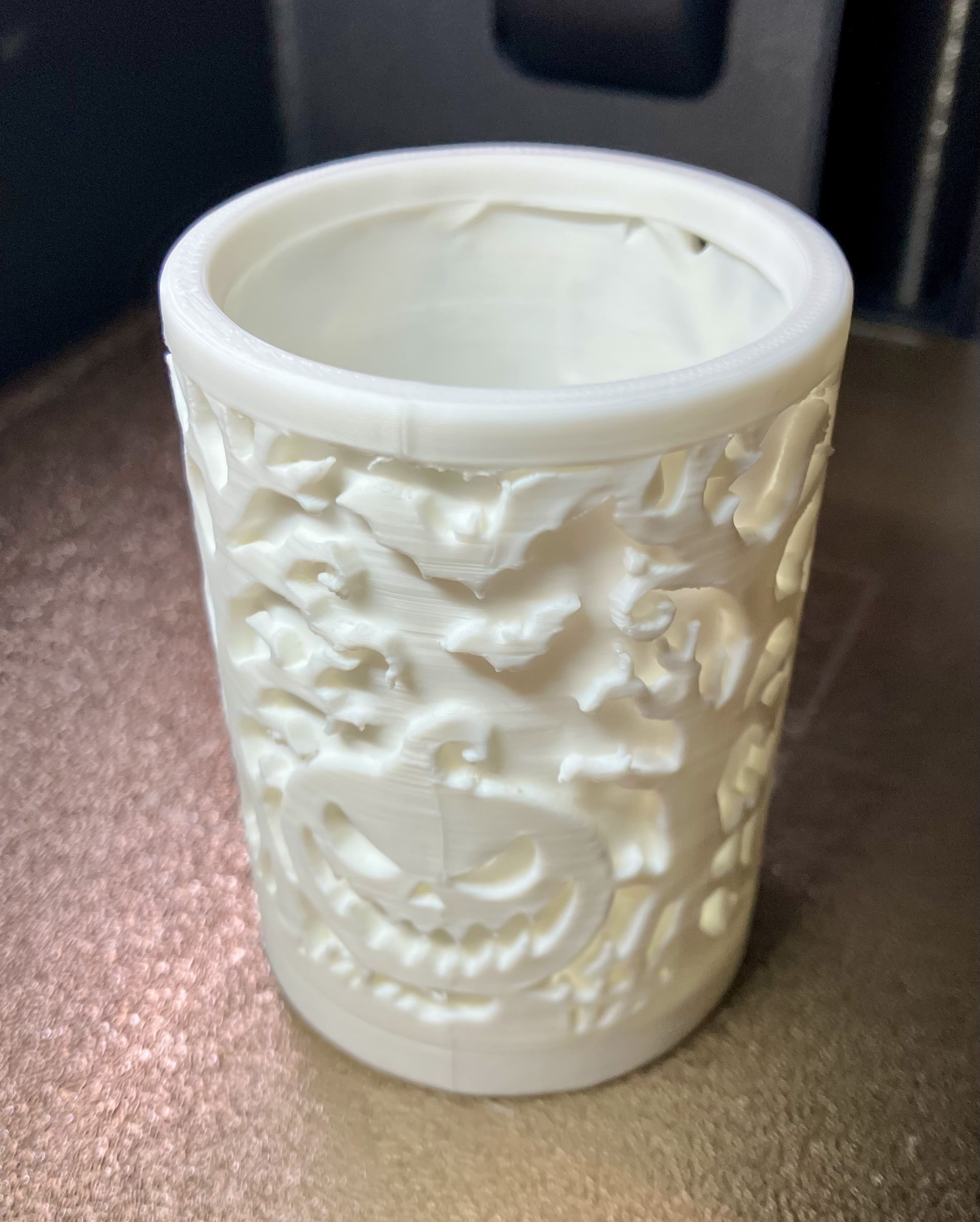 A relief candle holder without light